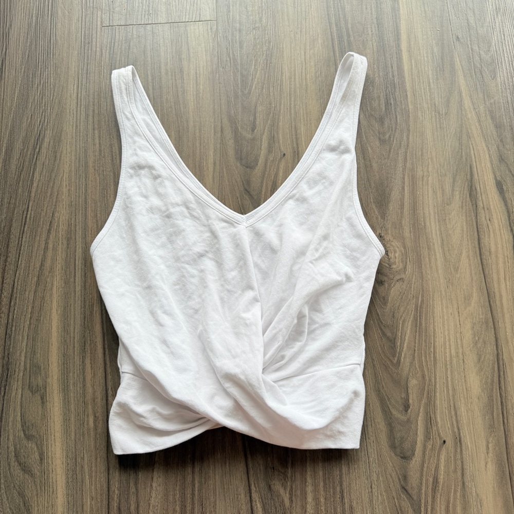 Free People White Twist Front Tank Top